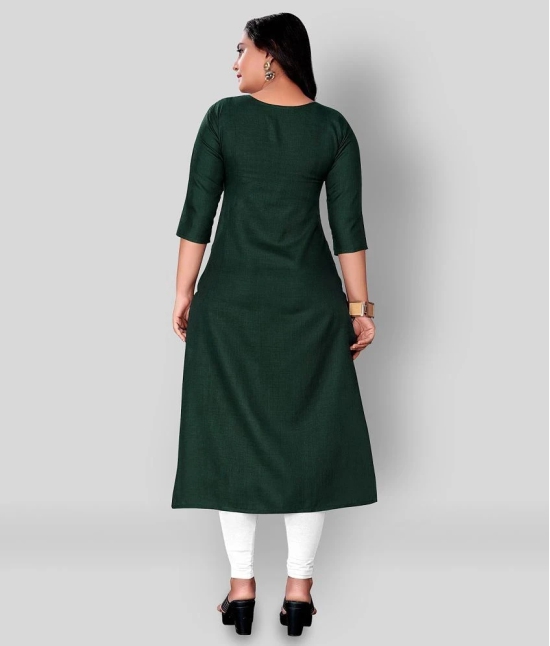 Rangrasiya - Green Cotton Blend Womens Straight Kurti ( Pack of 1 ) - 5XL