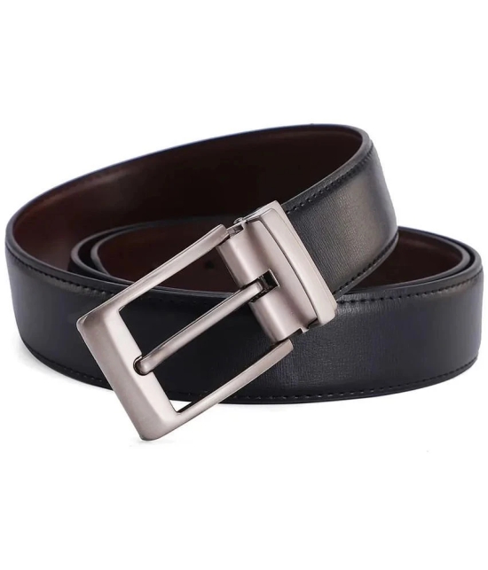 Loopa - Black Faux Leather Mens Reversible Belt ( Pack of 1 ) - None