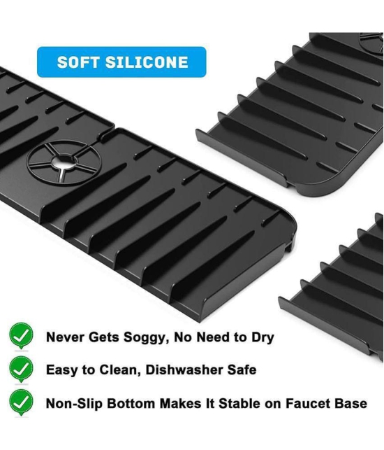 18 ENTERPRISE Silicone Sink Drainer Pad Faucet Catcher Tray Kitchen Faucet Sink Splash Guard Bathroom Sink Protectors Faucet Water Catcher Mat Non-Slip Drainer Pad Drying Mat for Kitchen.