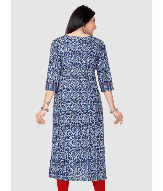 Meher Impex - Blue Cotton Women''s Straight Kurti ( Pack of 1 ) - None