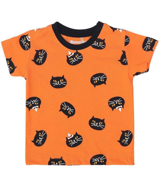 NammaBaby - Orange Cotton Boy's T-Shirt ( Pack of 2 ) - None