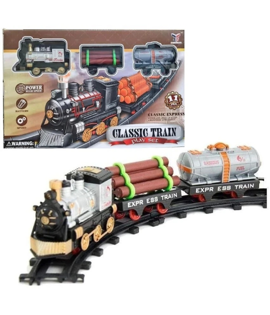 Zyamalox Toy train for kids Premium Toy Train Set with 11 Tracks for Kids | Battery Operated, Sound, and Lights Included