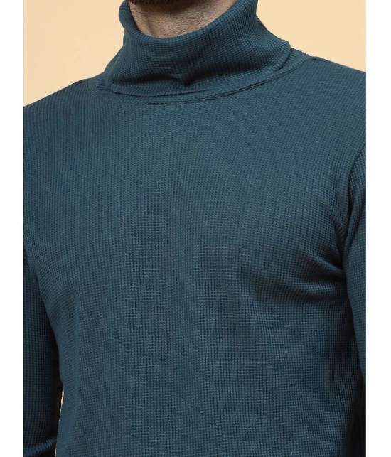 Rigo Cotton Regular Fit Solid Full Sleeves Mens T-Shirt - Teal ( Pack of 1 ) - None