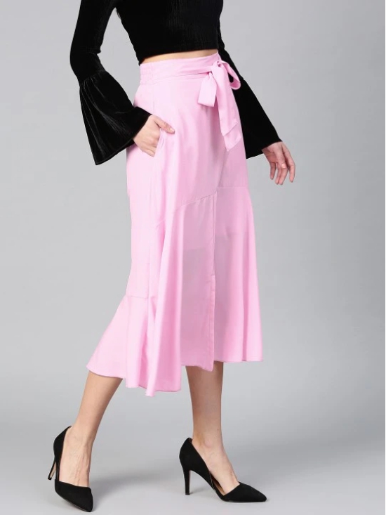 Women Pink Solid A-Line Skirts