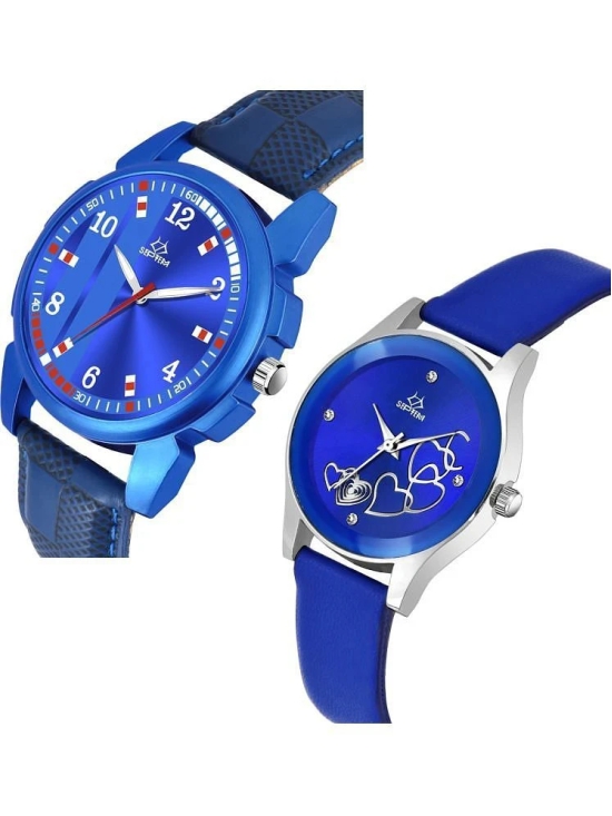 Septem Blue Leather Analog Womens Watch