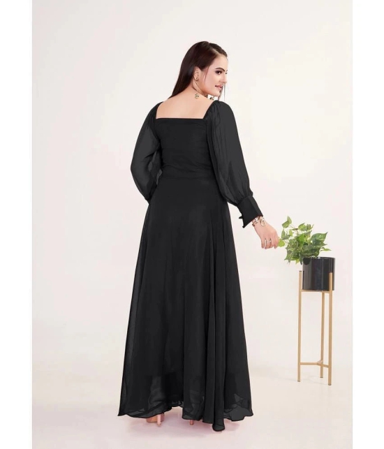 JASH CREATION - Black Georgette Womens Gown ( Pack of 1 ) - None