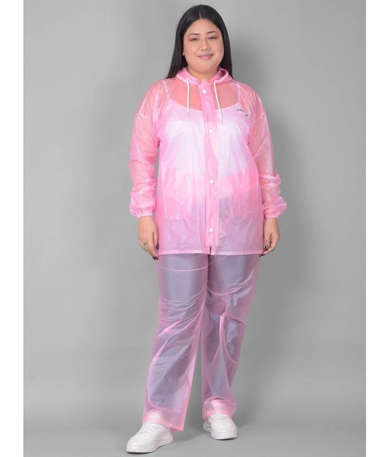 Dollar Polyester Raincoat Set - Pink - None