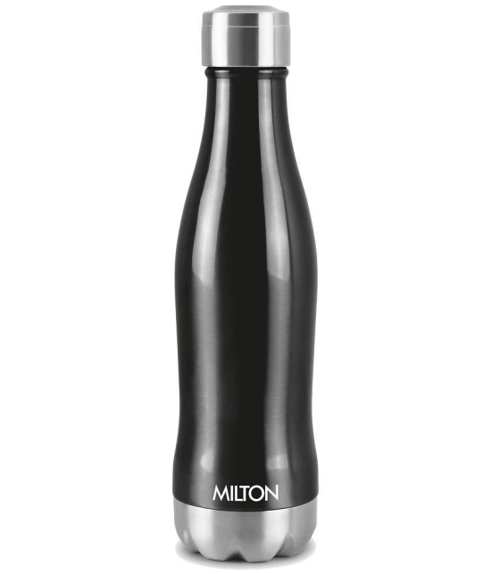 Milton New Duke 500 Thermosteel Hot and Cold Water Bottle, 420 ml, Black - Black