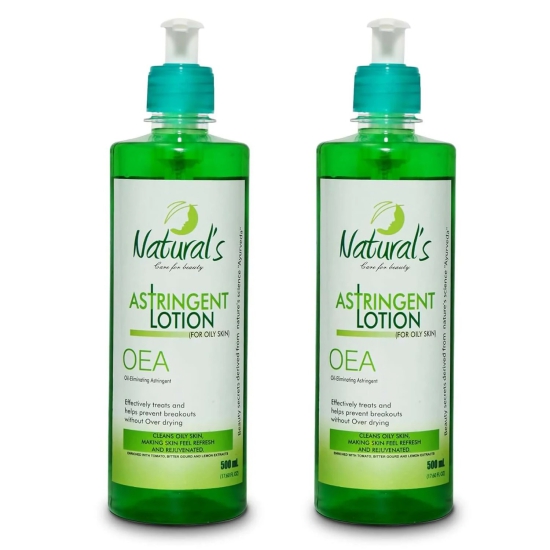 Naturals Care for Beauty Astringent Lotion for Face with Oily Skin and Pimples (Pack of 2 , 500ml each)