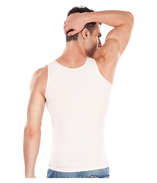 Dermawear - White Cotton Blend Mens Vest  ( Pack of 1 ) - M