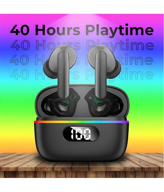 VEhop RGb Light Bluetooth True Wireless (TWS) In Ear 40 Hours Playback Powerfull bass,Low Latency IPX4(Splash & Sweat Proof) Black