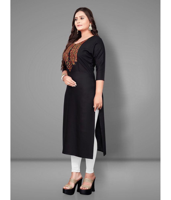 Rangrasiya - Black Rayon Women's Straight Kurti ( Pack of 1 ) - None