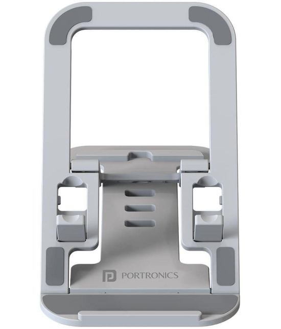 Portronics Foldable Mobile Holder for Smartphones and Tablets ( Grey ) - Grey