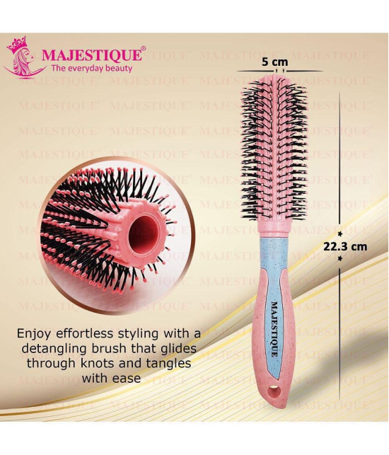 Majestique 2Pcs Round And Paddle Hair Brush For Long Thick Thin Curly Natural Hair Women And Men