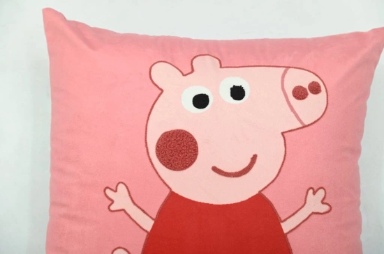 Peppa Pig Kids Velvet Cushion Cover Pink - 16” x 16”