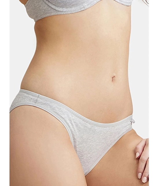 Jockey SS02 Women Super Combed Cotton Elastane Stretch Low Waist Bikini - Steel Grey Melange - None