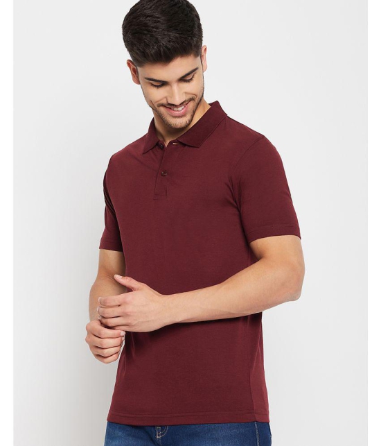 UNIBERRY Cotton Regular Fit Solid Half Sleeves Mens Polo T Shirt - Maroon ( Pack of 1 ) - None