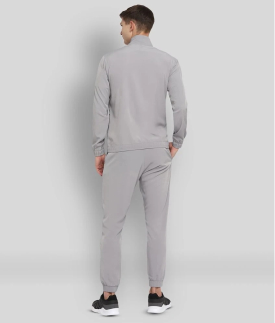 YUUKI - Light Grey Polyester Regular Fit Striped Mens Sports Tracksuit ( Pack of 1 ) - S