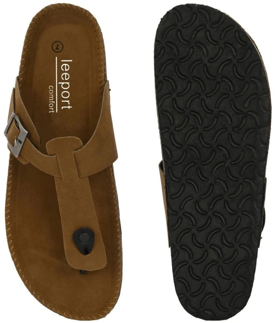 Leeport Camel Mens Thong Flip Flop - None