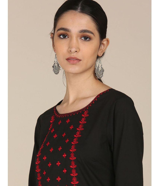 Karigari - Straight Cotton Black Women's Kurti ( Pack of 1 ) - None