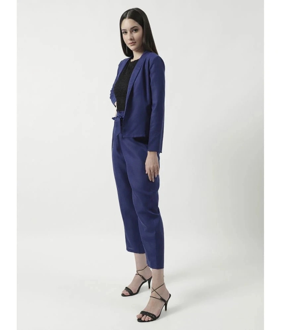 Zima Leto Womens Solid Stylish Blazer With Matching Pant Set - None