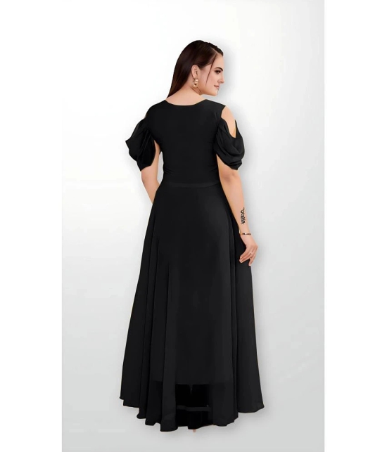 JASH CREATION - Black Georgette Womens Gown ( Pack of 1 ) - None