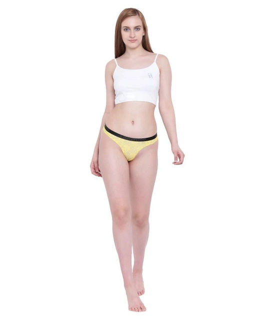 La Intimo Pack of 1 Nylon Womens Thongs ( Yellow ) - XL