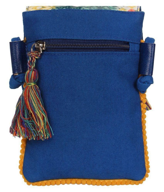 Anekaant Blue Canvas Sling Bag - Blue