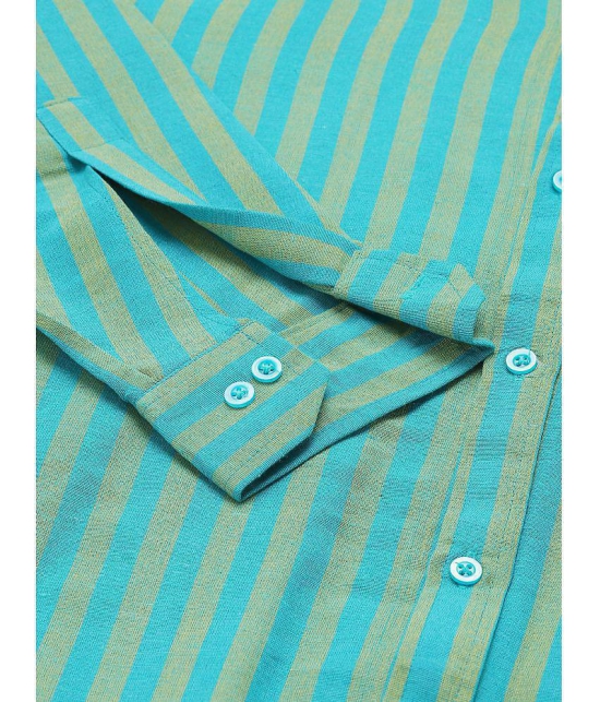 KLOSET By RIAG 100% Cotton Regular Fit Striped Full Sleeves Men's Casual Shirt - Blue ( Pack of 1 ) - None