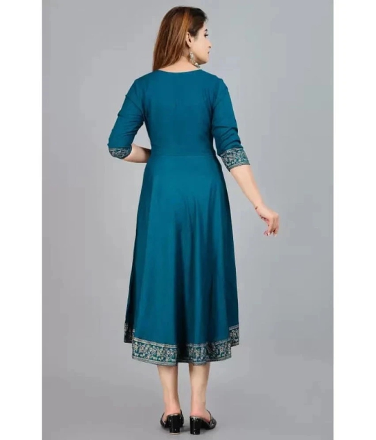 Smien - Olive Rayon Womens Anarkali Kurti ( Pack of 1 ) - None