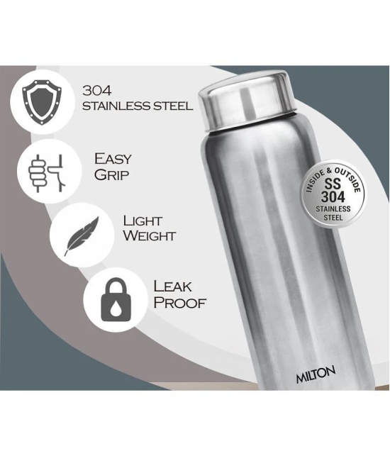 Milton Aqua 750 Stainless Steel Water Bottle, 750 ml, Silver - Silver