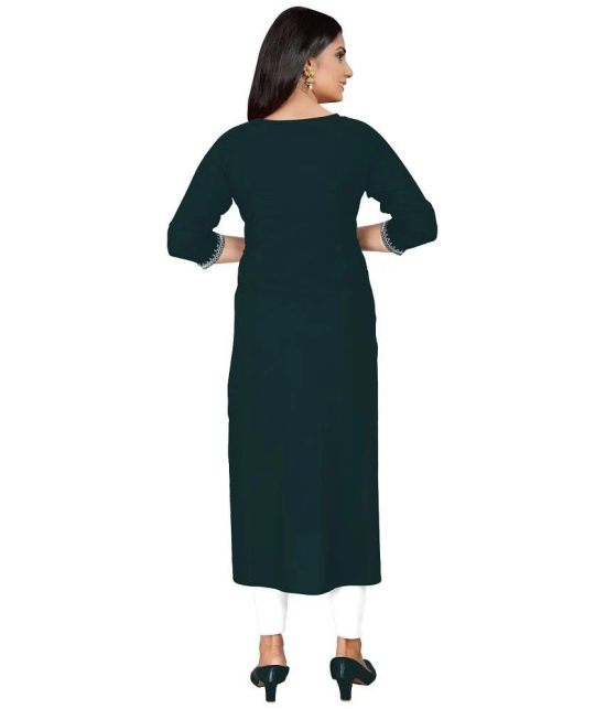 Kapadia - Green Rayon Womens Straight Kurti ( Pack of 1 ) - None