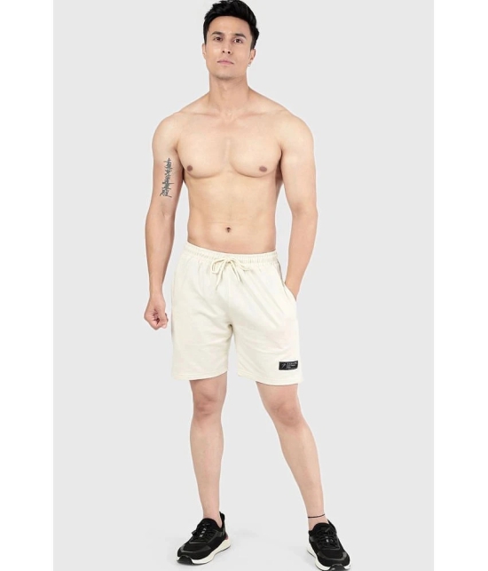 Fuaark Beige Cotton Blend Mens Gym Shorts ( Pack of 1 ) - None