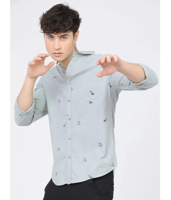 Ketch 100% Cotton Slim Fit Printed Full Sleeves Mens Casual Shirt - Grey ( Pack of 1 ) - None