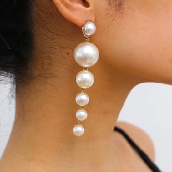 SHIVOHUM CREATION Pearl Drop Earring for Girls and Women