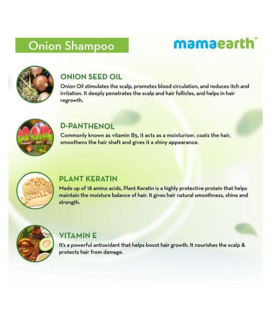 Mamaearth Onion Hair Fall Shampoo for Hair Growth & Hair Fall Control, with Onion Oil & Plant Keratin 250ml