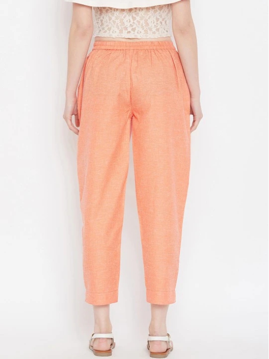 Women Coral Relaxed Pleated Peg Trousers