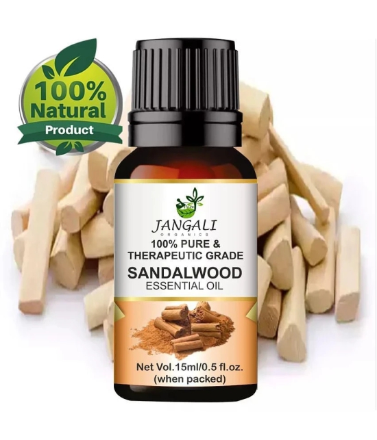 PURE Jangali ORGANICS Sandalwood Essential Oil for Skin, Diffuser, Soap Making 15ML