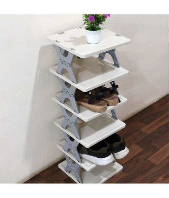 GEEO Plastic More Than 5 Tier Shoe Rack Multi Color