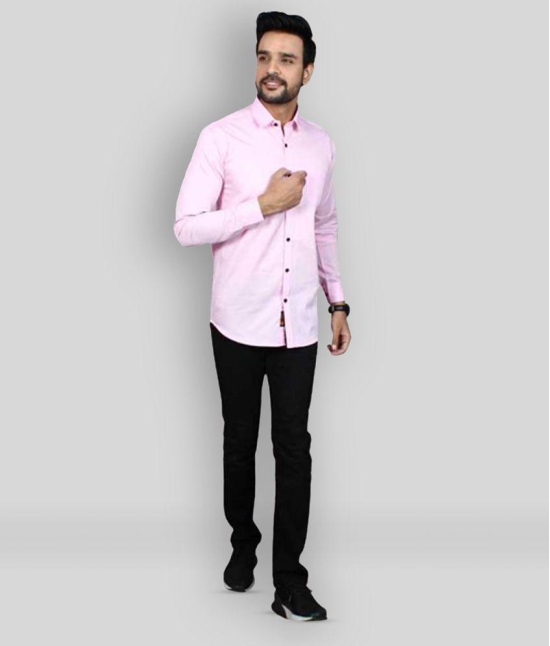 Springberry - Cotton Slim Fit Pink Men's Casual Shirt ( Pack of 1 ) - None