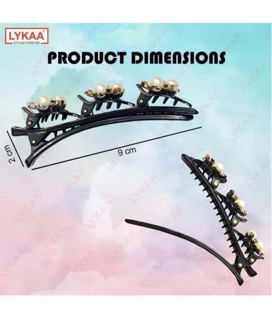 LYKAA Black Girls Hair Clip ( Pack of 2 ) - Black