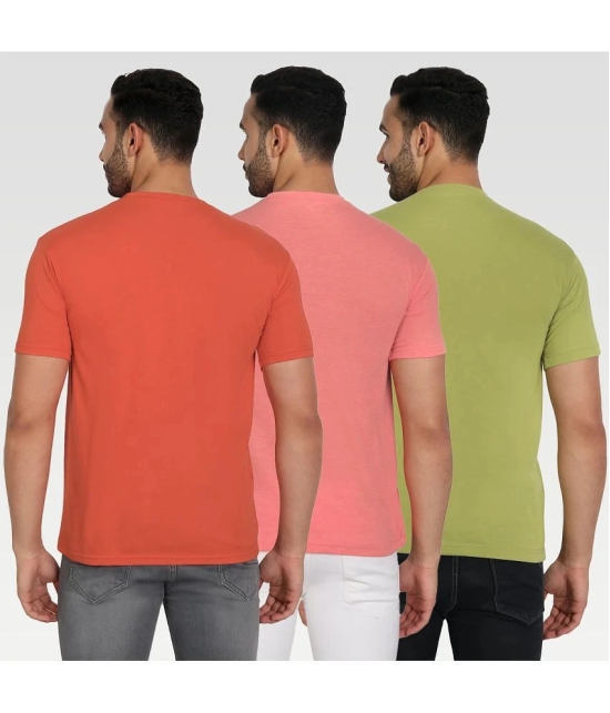 Zeffit - Multicolor Cotton Blend Regular Fit Mens T-Shirt ( Pack of 3 ) - None