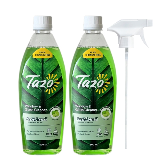 Tazo Chemical-Free Window & Glass Cleaner with Lime Oil , 500 ml - Pack of 2