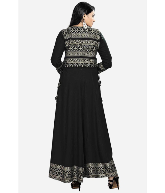 Estela - Black Rayon Women's Anarkali Kurti ( Pack of 1 ) - None