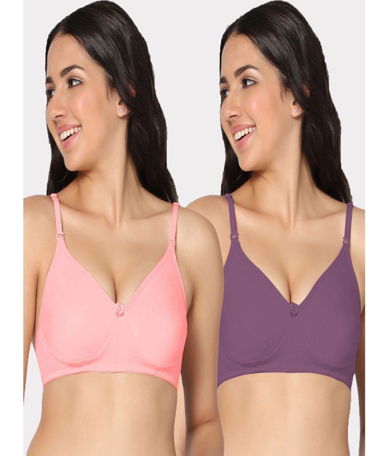 IN CARE LINGERIE - Multicolor Cotton Lightly Padded Women's Everyday Bra ( Pack of 2 ) - None