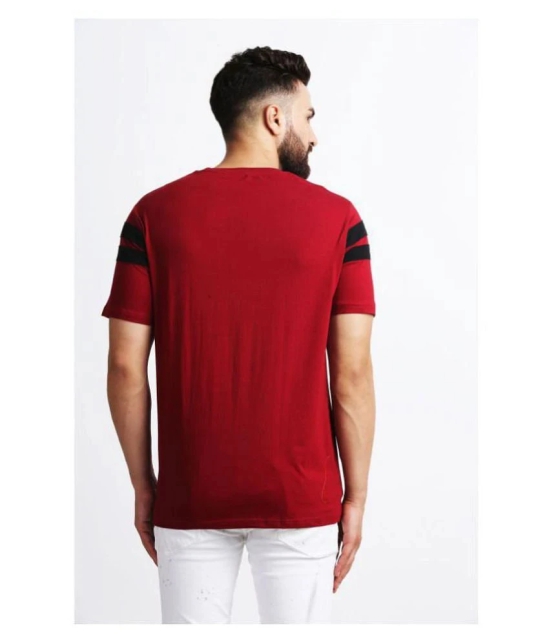 Leotude Cotton Maroon Striper T-Shirt - None