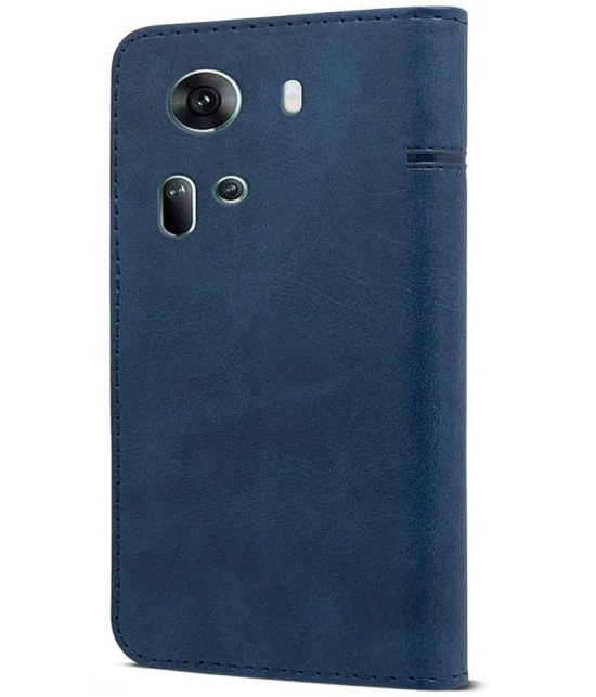NBOX Blue Flip Cover Artificial Leather Compatible For Oppo Reno 11 5G ( Pack of 1 ) - Blue