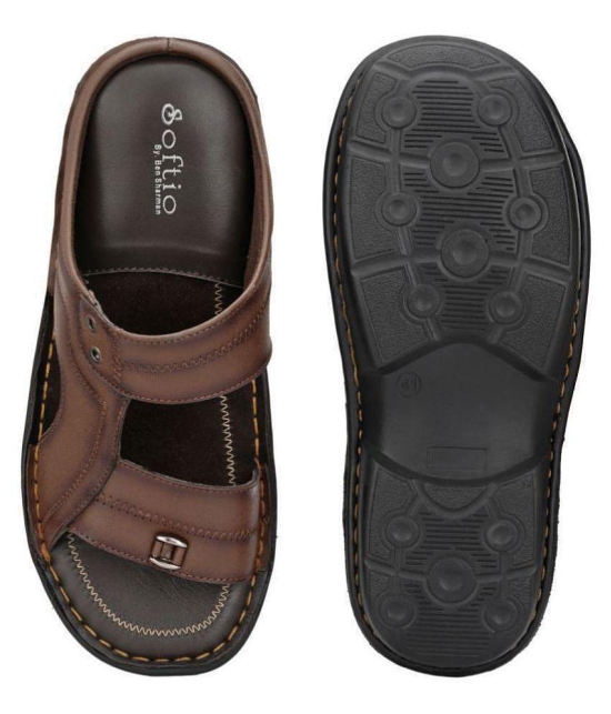 softio Brown Flip Flops - 7