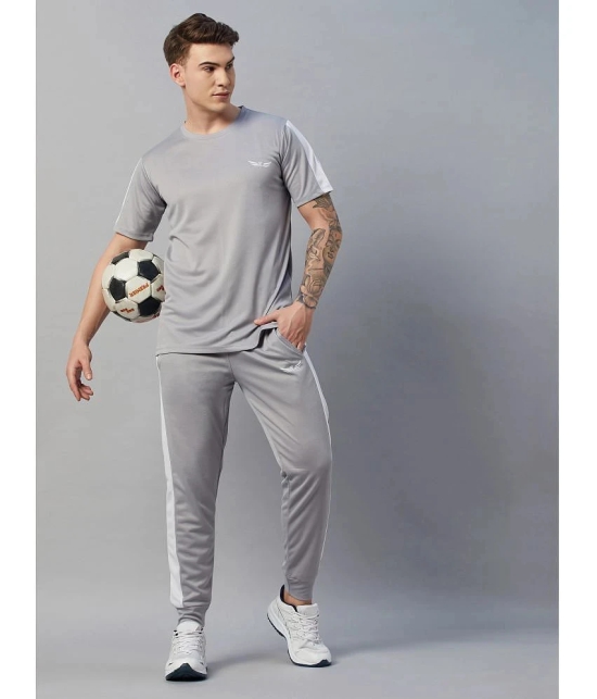 Chrome & Coral Grey Polyester Relaxed Fit Mens Tracksuit ( Pack of 1 ) - None