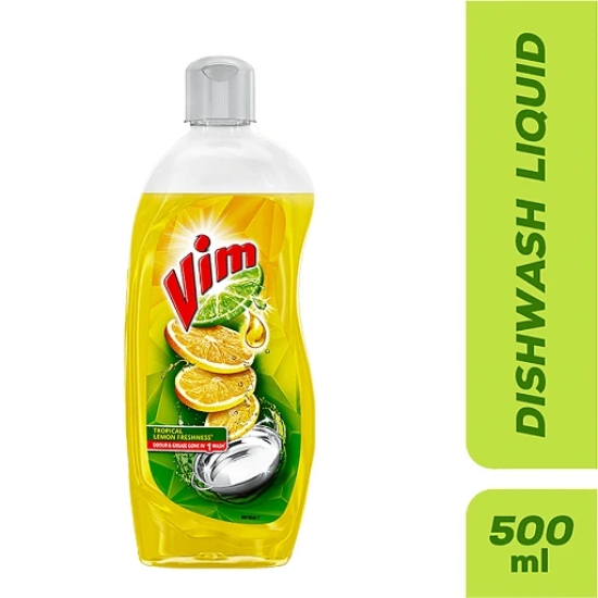 Vim Dishwash Liquid With Lemon Bottle 500 ml